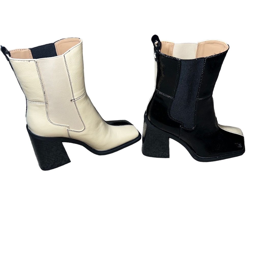 Circus by Sam Edelman Lauren Ankle Black Boots Two Tone Patchwork